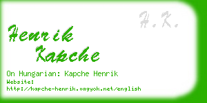 henrik kapche business card